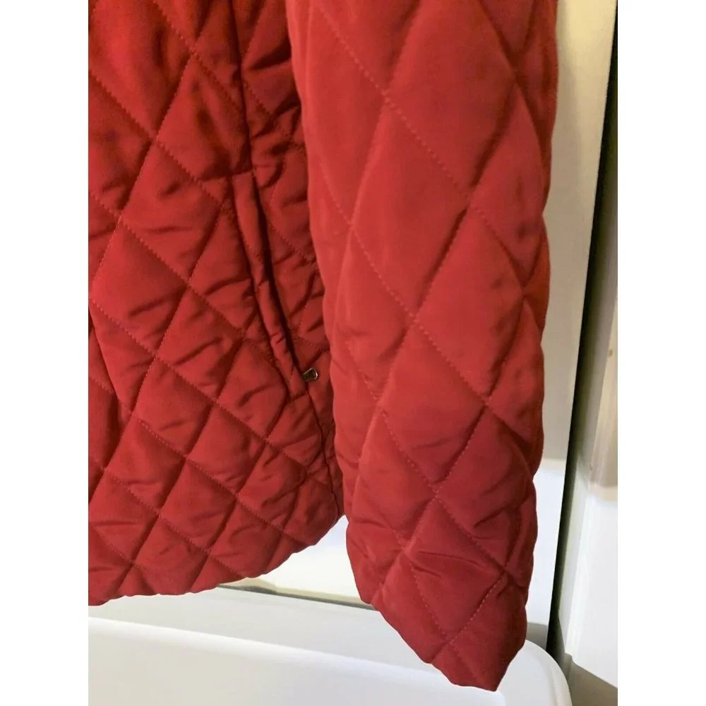 North Crest Vintage Women’s Sz XL Maroon Quilted‎ Full Zip Up Jacket